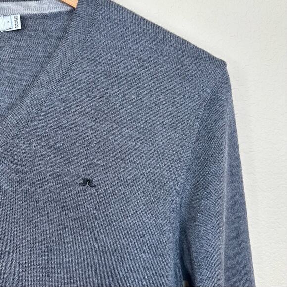 J. Lindeberg Lymann True Merino Gray Melange Sweater Mens Size S - Picture 6 of 12